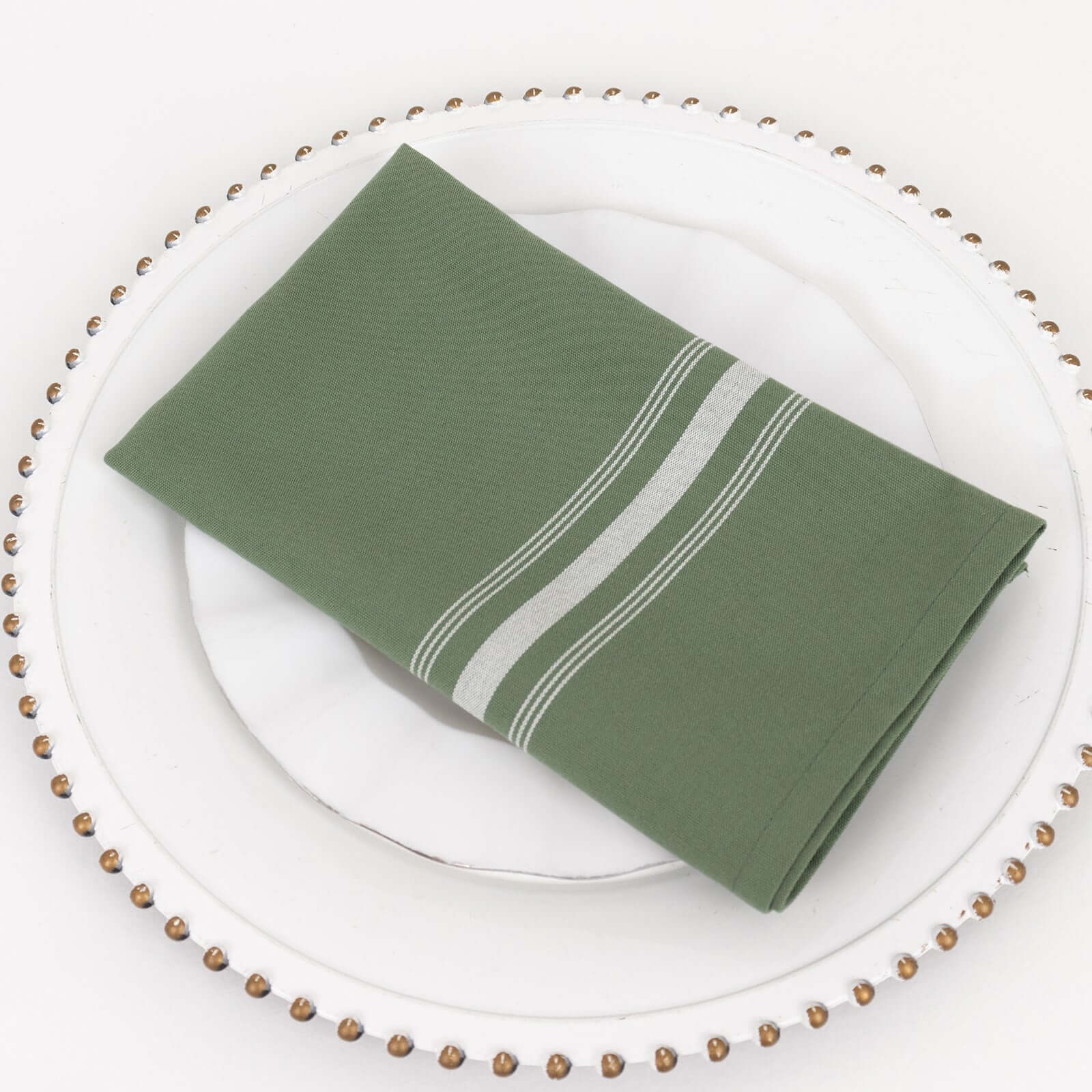 10 pcs 22"x18" Polyester Napkins with Stripes Wedding Party Table Decorations - Picture 28 of 63