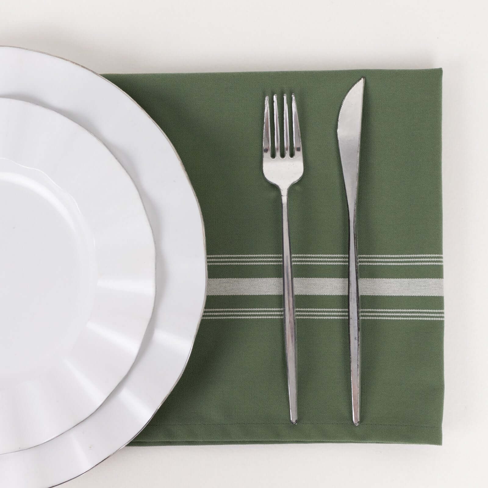 10 pcs 22"x18" Polyester Napkins with Stripes Wedding Party Table Decorations - Picture 30 of 63