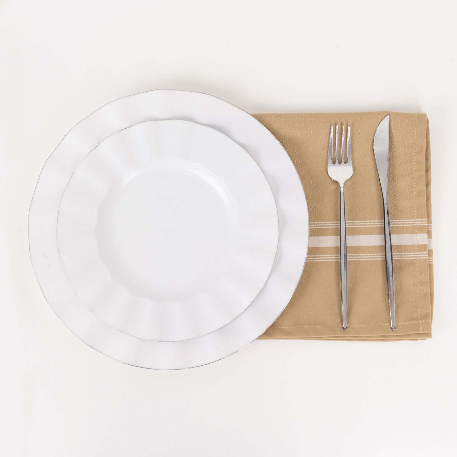 10 pcs 22"x18" Polyester Napkins with Stripes Wedding Party Table Decorations - Picture 25 of 63