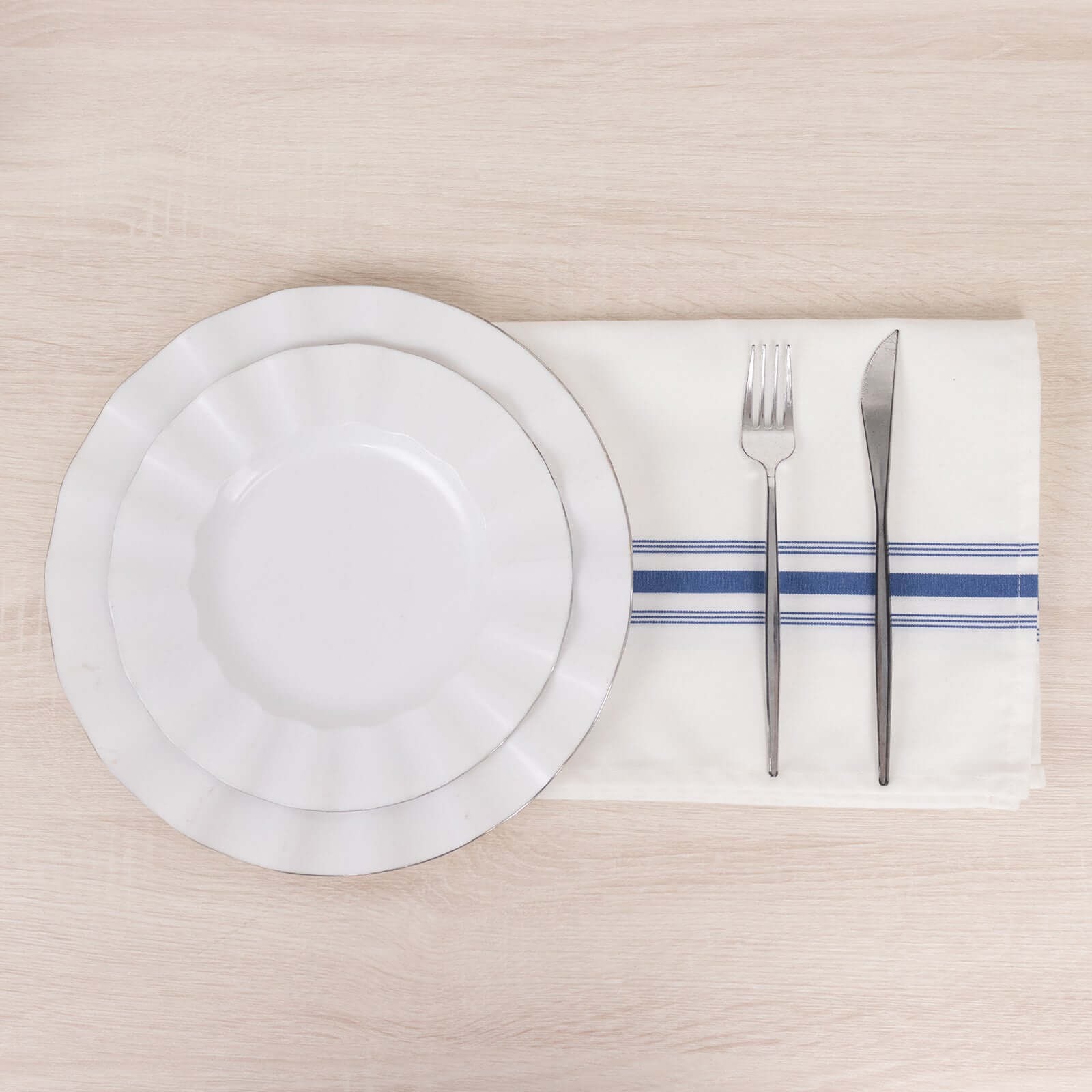 10 pcs 22"x18" Polyester Napkins with Stripes Wedding Party Table Decorations - Picture 17 of 63