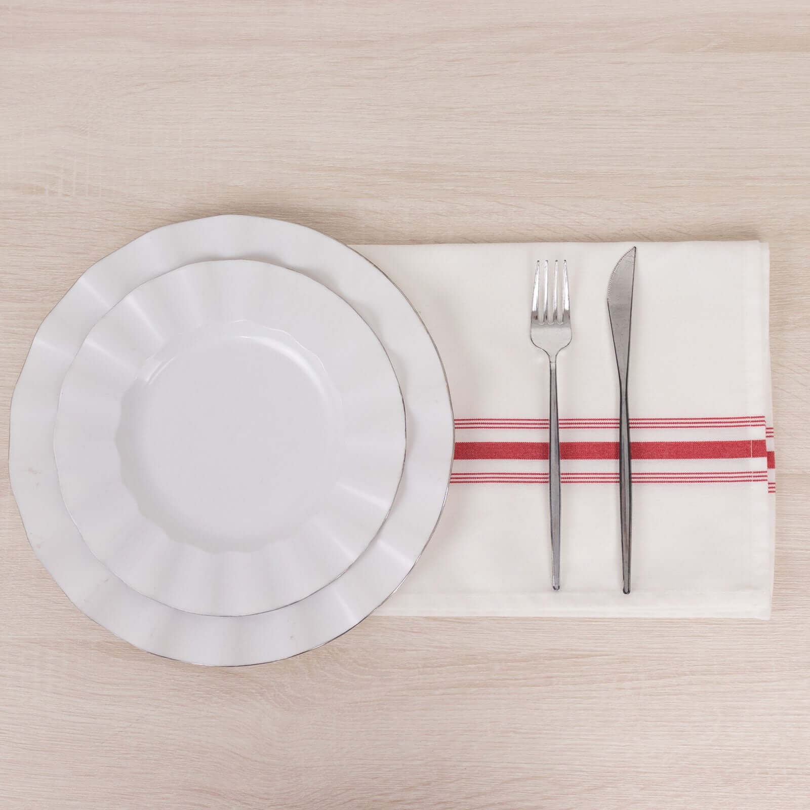 10 pcs 22"x18" Polyester Napkins with Stripes Wedding Party Table Decorations - Picture 46 of 63