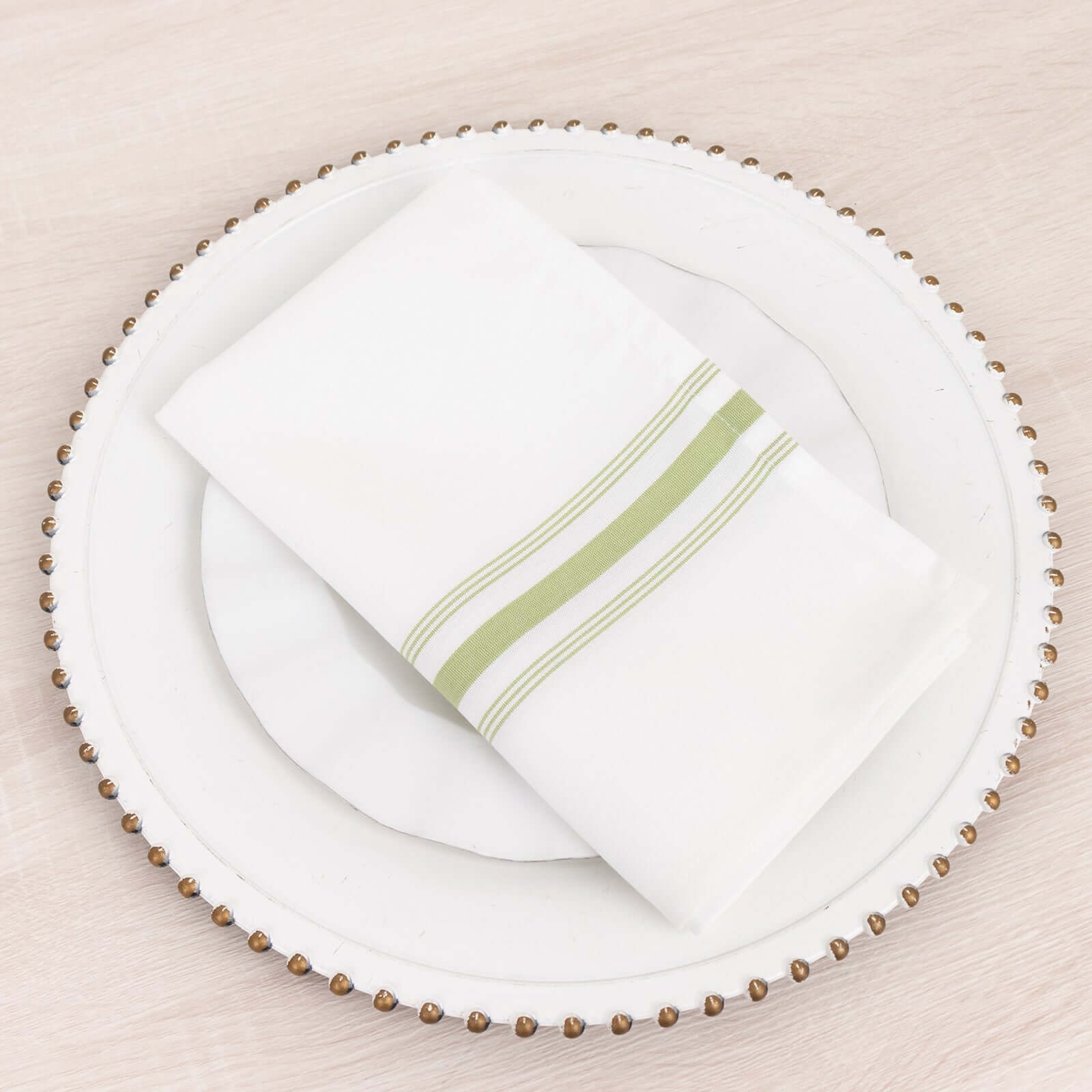 10 pcs 22"x18" Polyester Napkins with Stripes Wedding Party Table Decorations - Picture 51 of 63