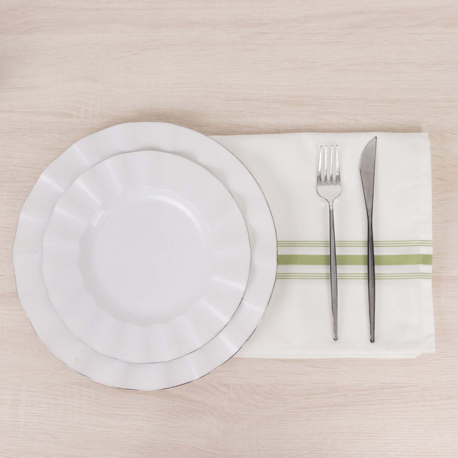 10 pcs 22"x18" Polyester Napkins with Stripes Wedding Party Table Decorations - Picture 54 of 63