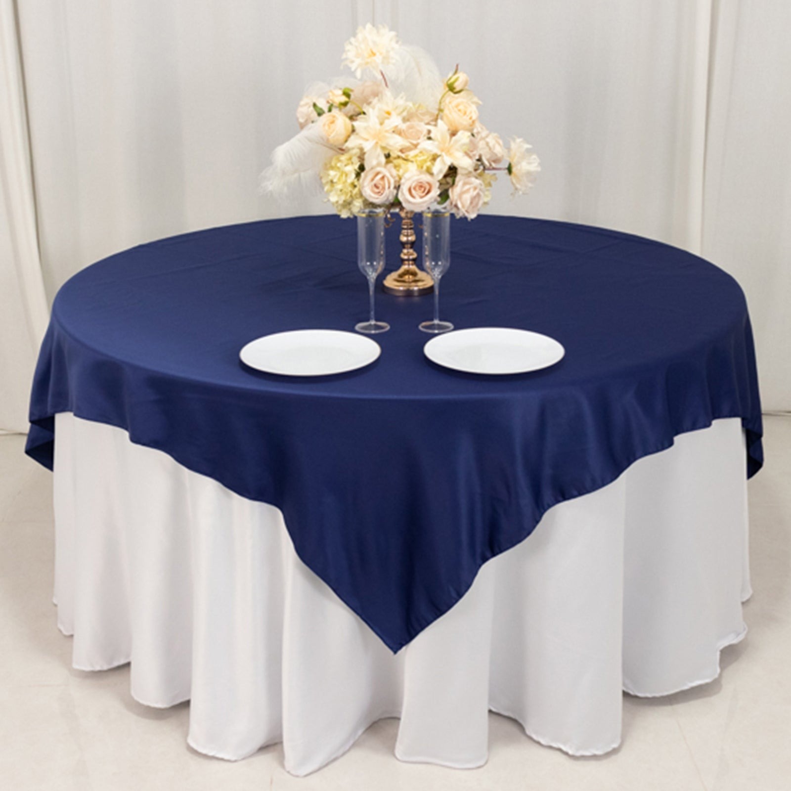 72" Square SATIN Table Overlay Smooth Finish Wedding Table Linens Decorations - Picture 101 of 171