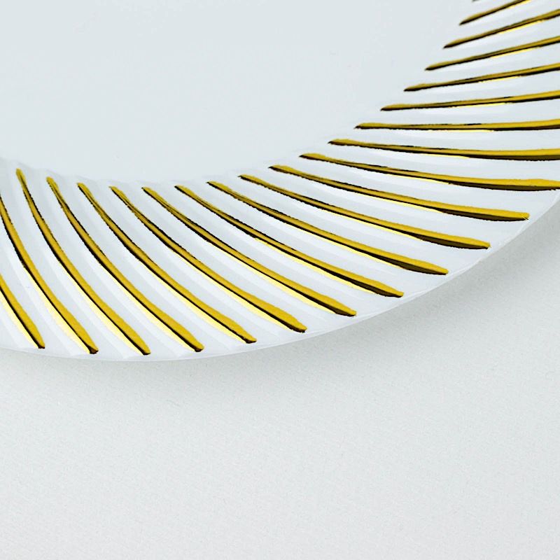 10 Round 9 in Disposable Dinner Plastic PLATES Swirl Design Trim Party Events - Picture 13 of 25