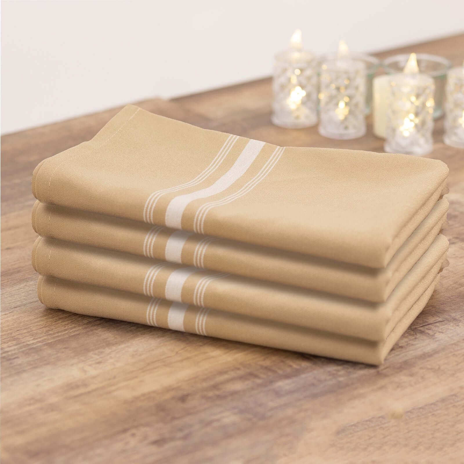 10 pcs 22"x18" Polyester Napkins with Stripes Wedding Party Table Decorations - Picture 20 of 63