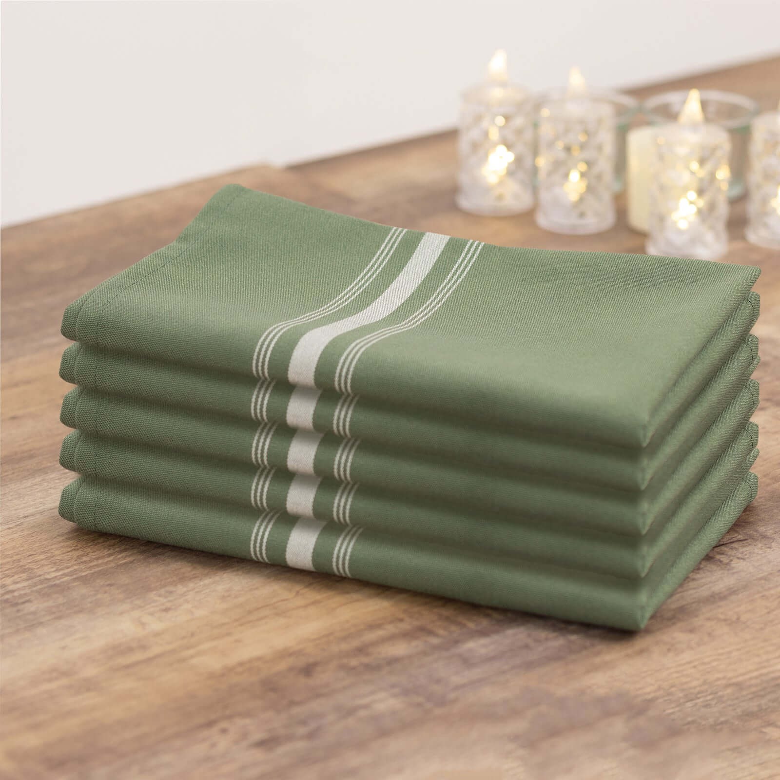 10 pcs 22"x18" Polyester Napkins with Stripes Wedding Party Table Decorations - Picture 26 of 63