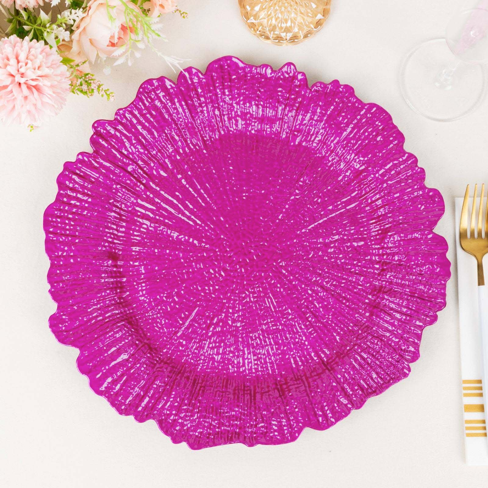 6 pcs 13-Inch Round Textured Charger Plates Wedding Party Table Top Decorations - Picture 53 of 154