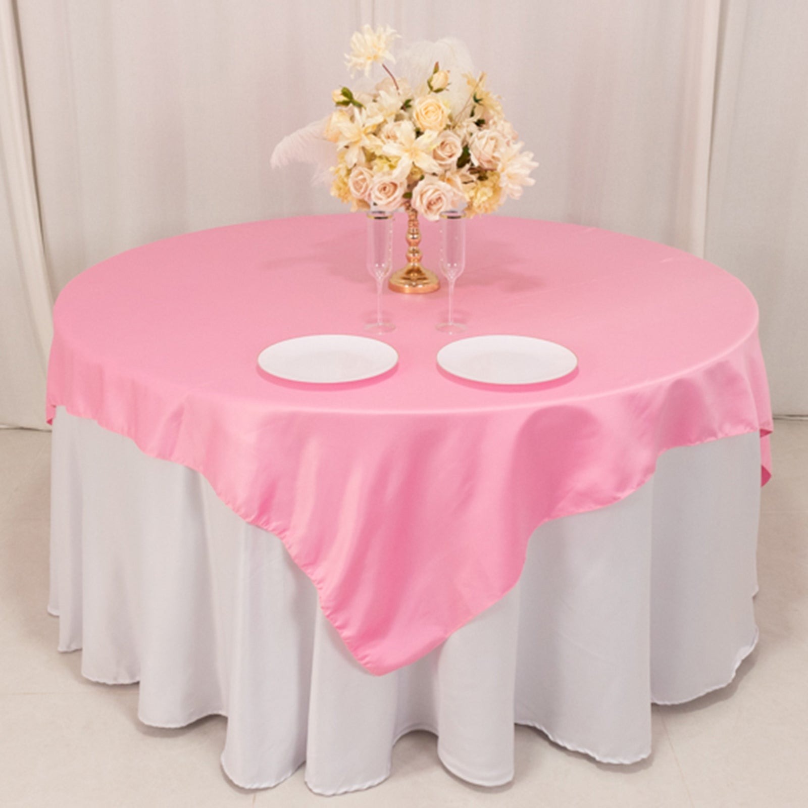 72" Square SATIN Table Overlay Smooth Finish Wedding Table Linens Decorations - Picture 117 of 171