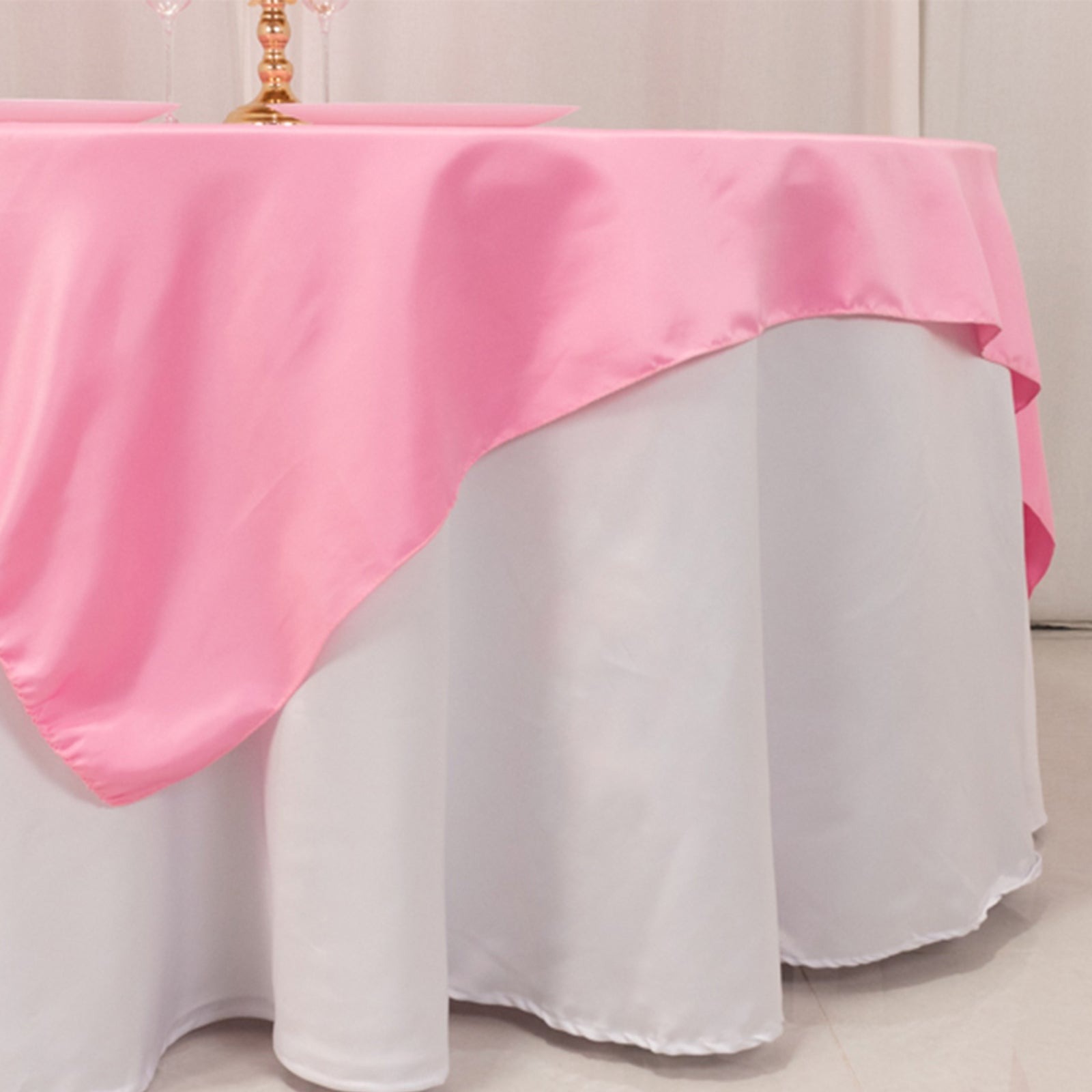 72" Square SATIN Table Overlay Smooth Finish Wedding Table Linens Decorations - Picture 119 of 171
