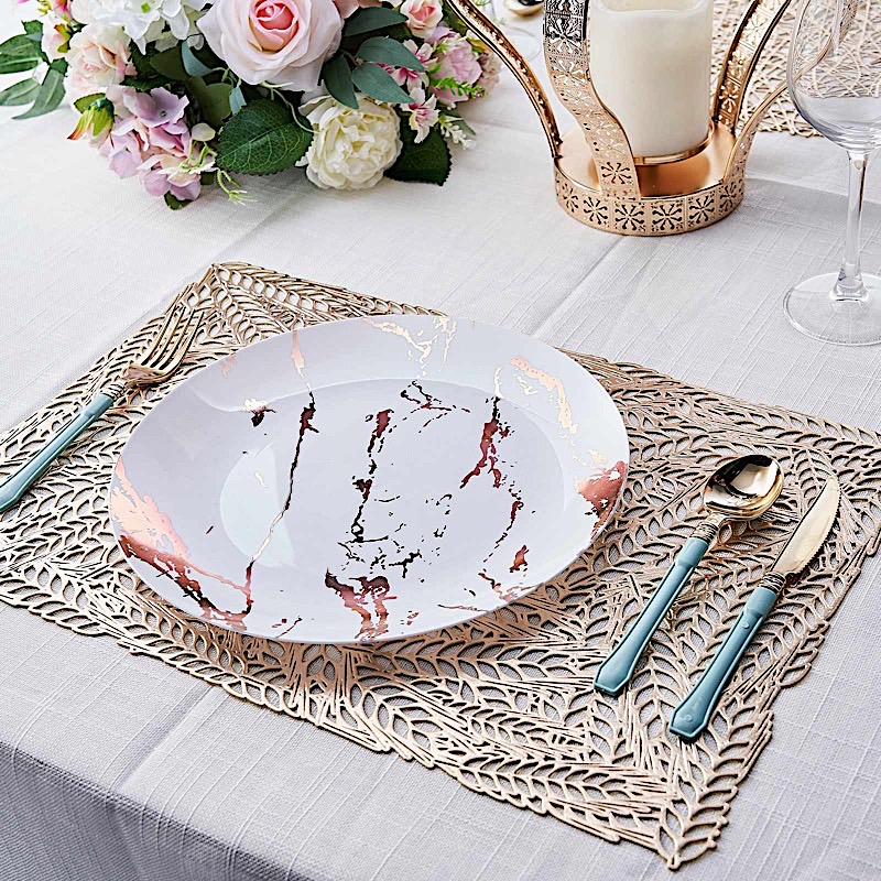 6 Rectangle 18-Inch Wheat Maze Design Vinyl Placemats Wedding Home Decorations - Picture 17 of 25
