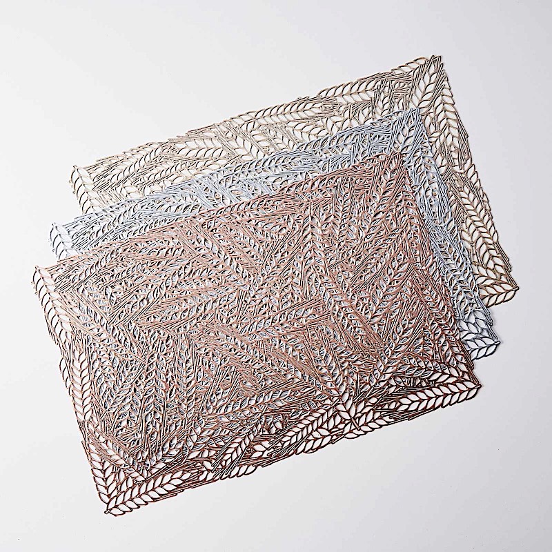 6 Rectangle 18-Inch Wheat Maze Design Vinyl Placemats Wedding Home Decorations - Picture 16 of 25