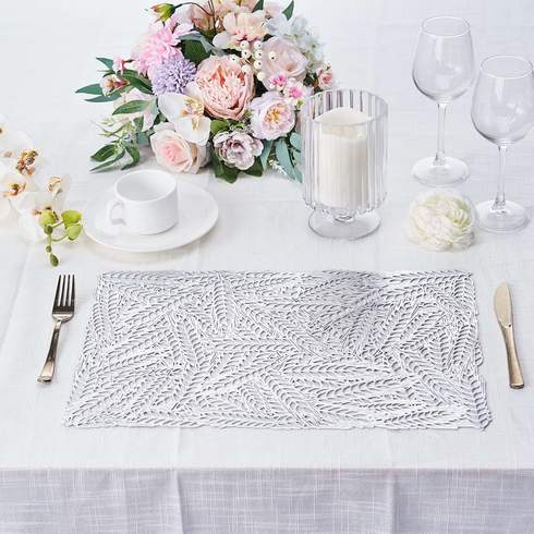 6 Rectangle 18-Inch Wheat Maze Design Vinyl Placemats Wedding Home Decorations - Picture 25 of 25