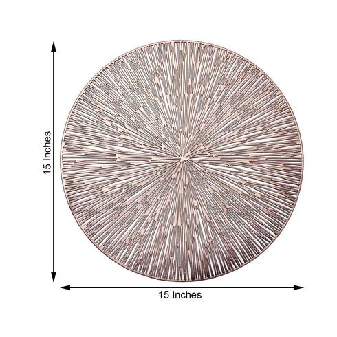 6 pcs 15" wide Spike Round Vinyl Placemats Wedding Party Decorations - Picture 15 of 27