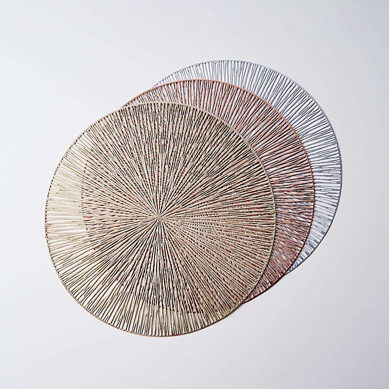 6 pcs 15" wide Spike Round Vinyl Placemats Wedding Party Decorations - Picture 17 of 27