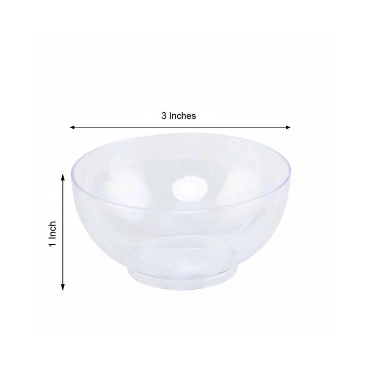 2 oz 2.75" Clear Round PLASTIC MINI BOWLS Single Serve Wedding Party Disposable - Picture 8 of 17
