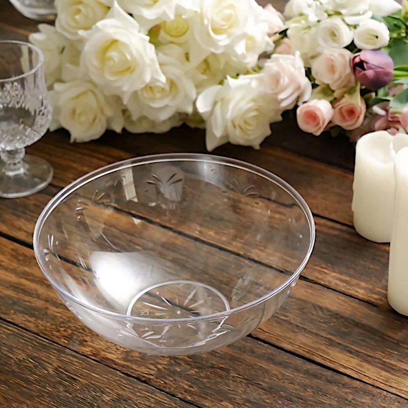 8" wide 32 oz ROUND PLASTIC Serving BOWLS Party Disposable TABLEWARE WHOLESALE