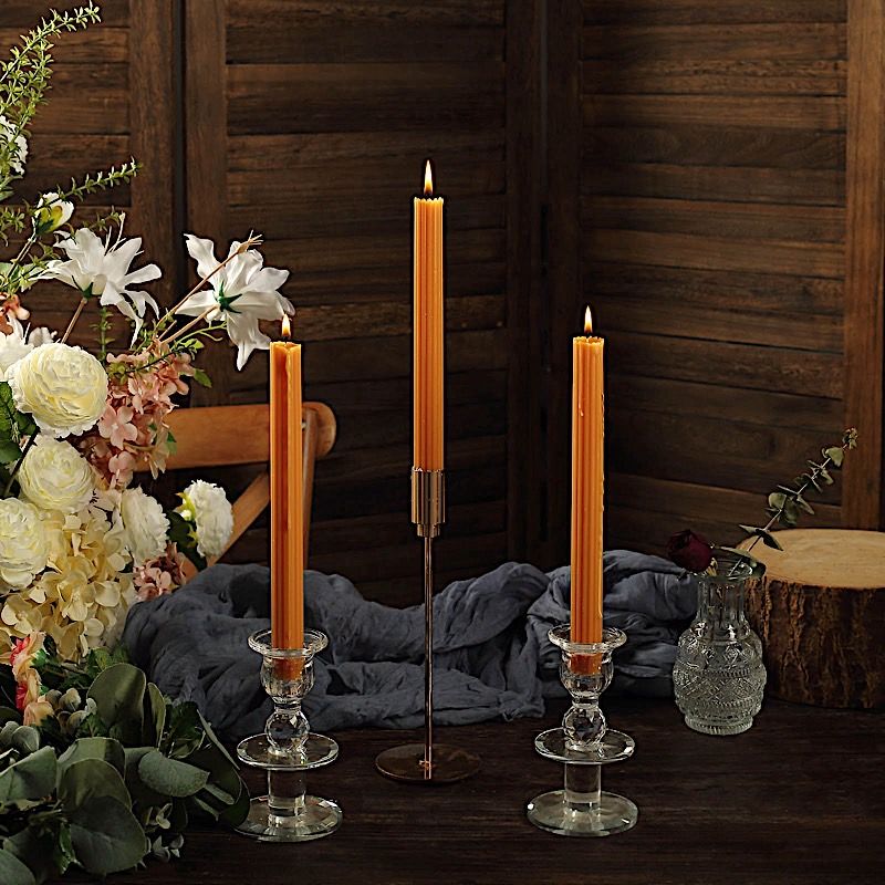 5 Unscented 9 in Premium Wax Taper CANDLES Ribbed Design Party Events Supplies - Picture 50 of 73