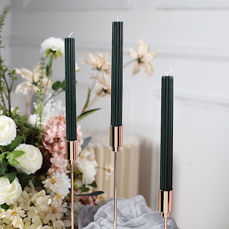 5 Unscented 9 in Premium Wax Taper CANDLES Ribbed Design Party Events Supplies - Picture 63 of 73