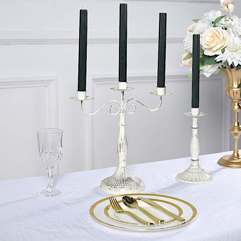 5 Unscented 9 in Premium Wax Taper CANDLES Ribbed Design Party Events Supplies - Picture 64 of 73