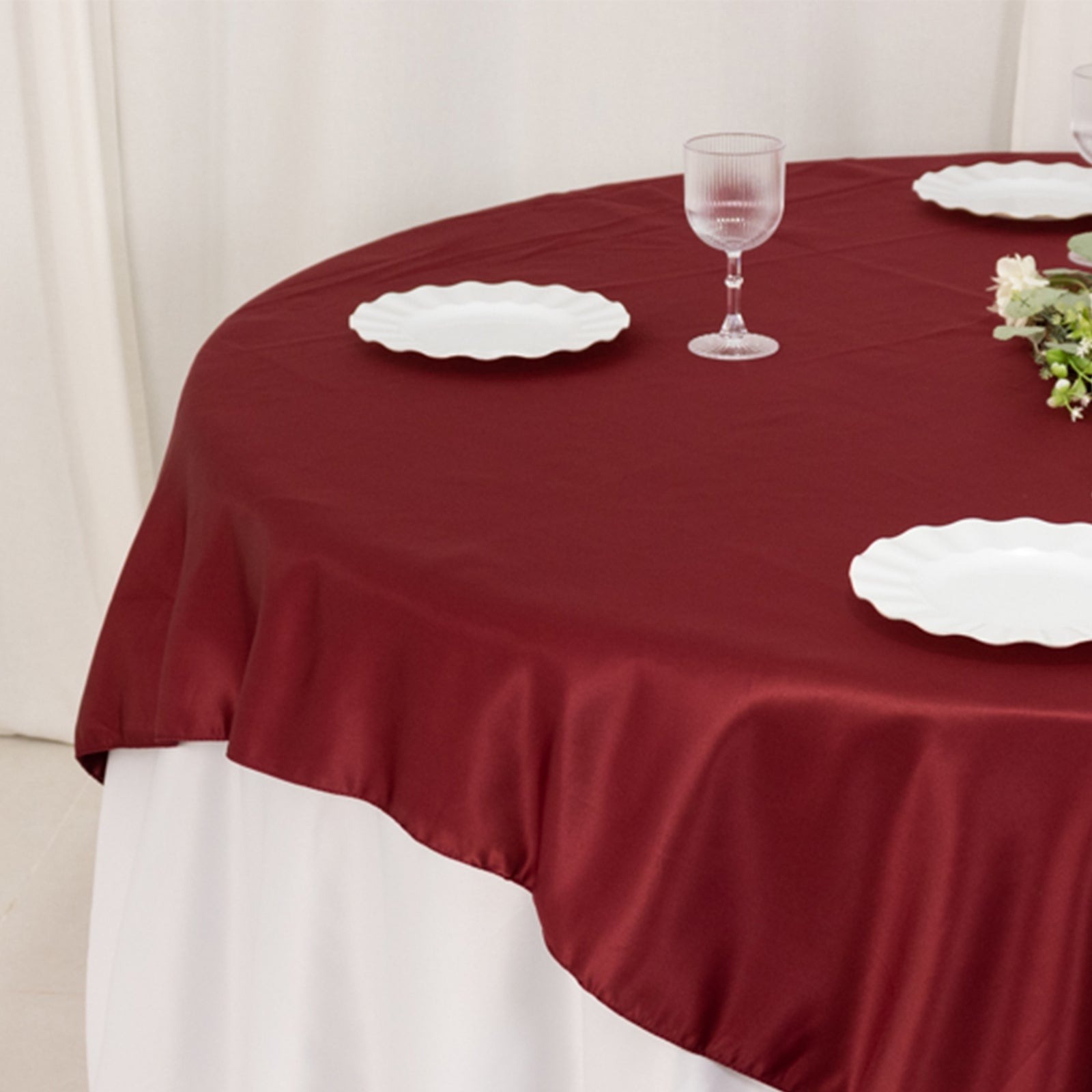 72" Square SATIN Table Overlay Smooth Finish Wedding Table Linens Decorations - Picture 33 of 171