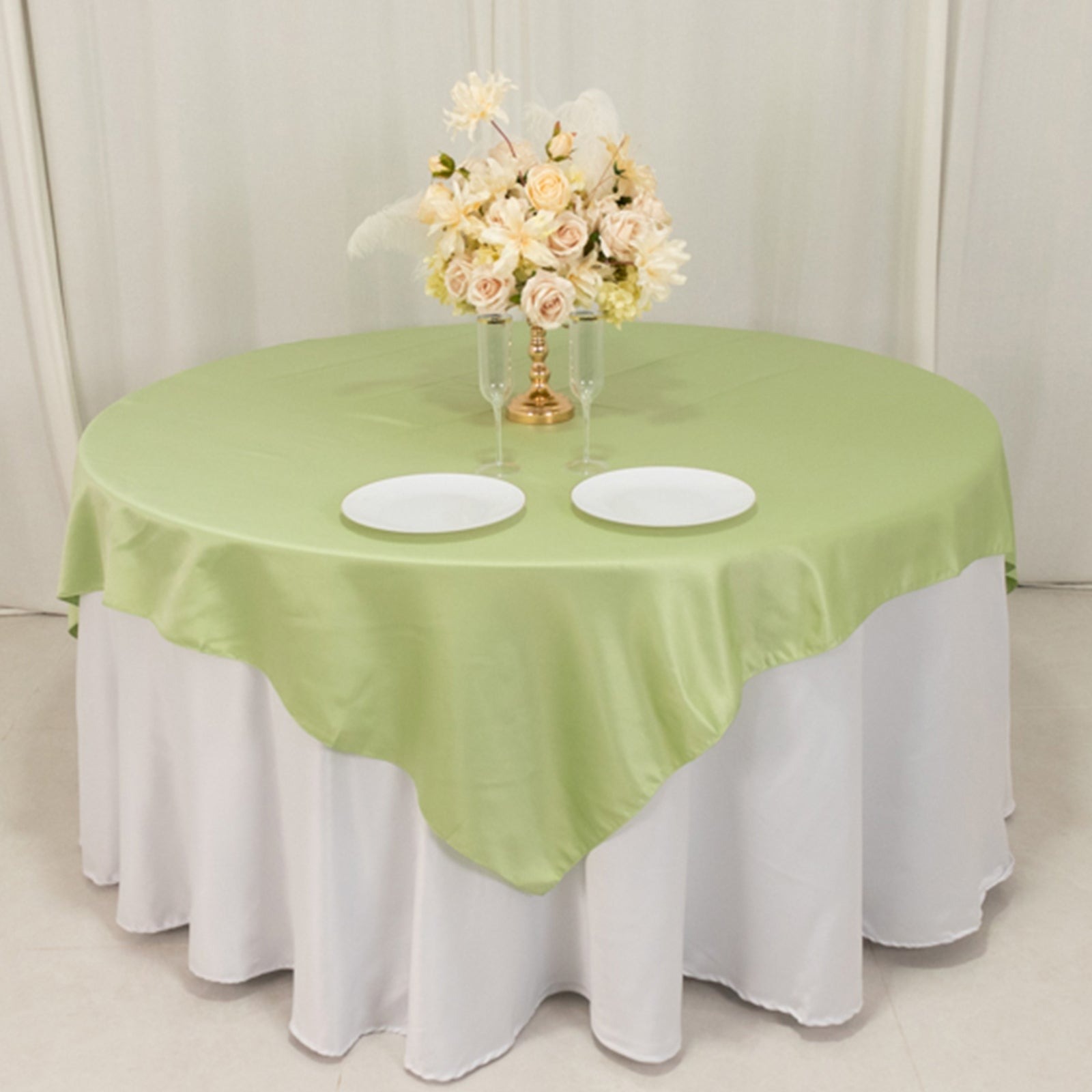 72" Square SATIN Table Overlay Smooth Finish Wedding Table Linens Decorations - Picture 149 of 171