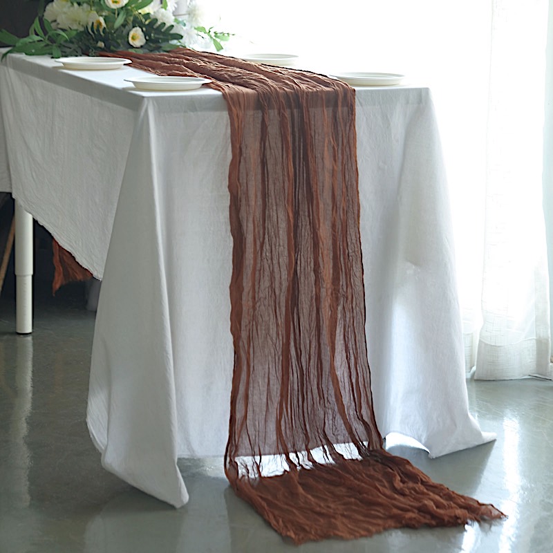 10 ft Cheesecloth Extra Long Table Runner Cotton Wedding Party Event Decorations - Picture 43 of 249