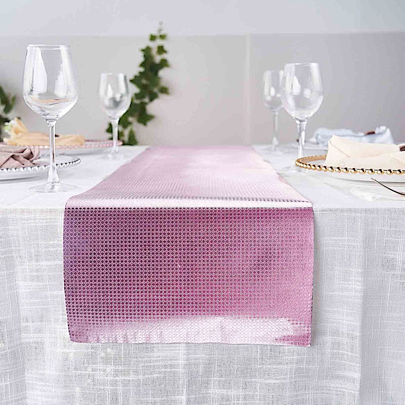 12x108" Glitter Paper Disposable Table Runner Diamond Design Wedding Catering - Picture 7 of 18