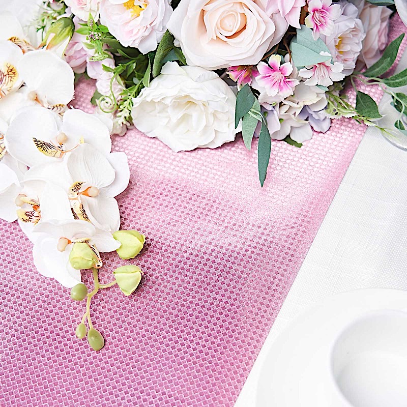 12x108" Glitter Paper Disposable Table Runner Diamond Design Wedding Catering - Picture 8 of 18