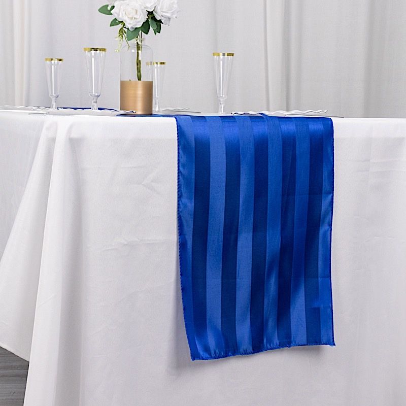 12x108 in Stripes Satin TABLE RUNNER Wedding Party Linens Events Decorations - Picture 46 of 65