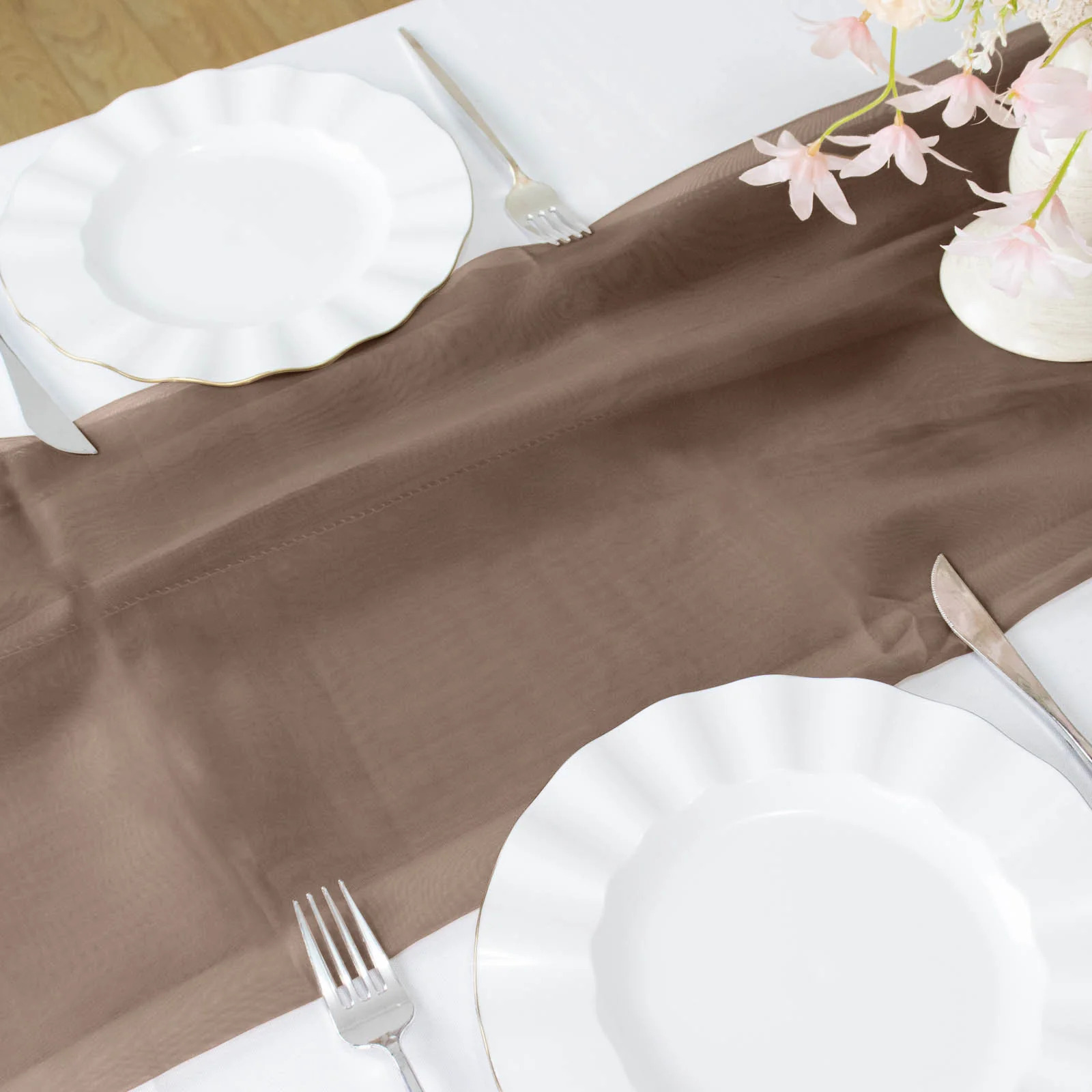 12 pcs 72" Premium Chiffon Extra Long Wedding Table Top Runners Home Decorations - Picture 198 of 242