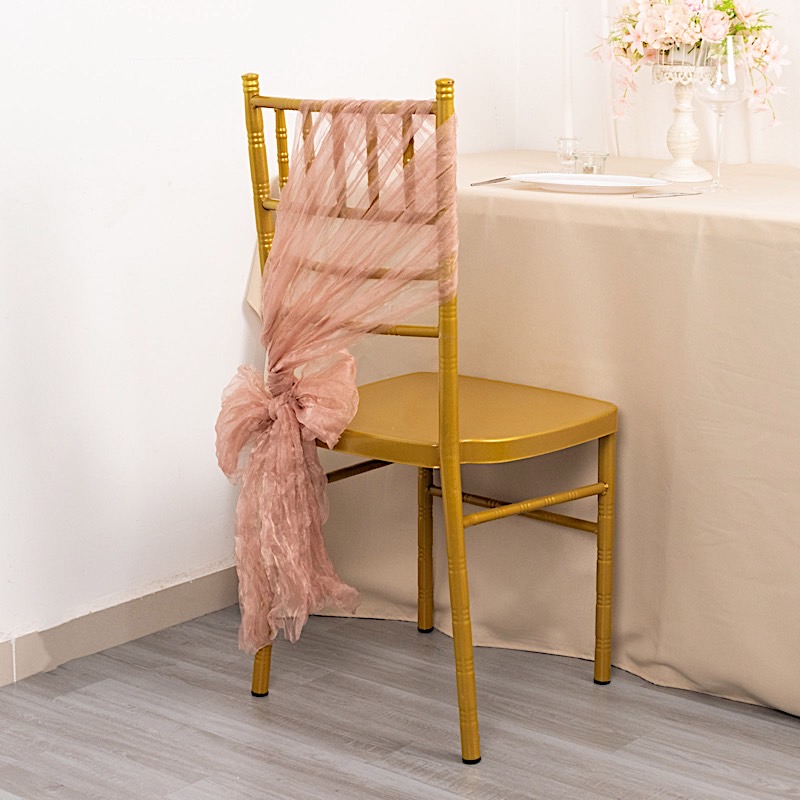 5 Crinkled Sheer Organza CHAIR SASHES Wedding Party Events Decorations Supplies