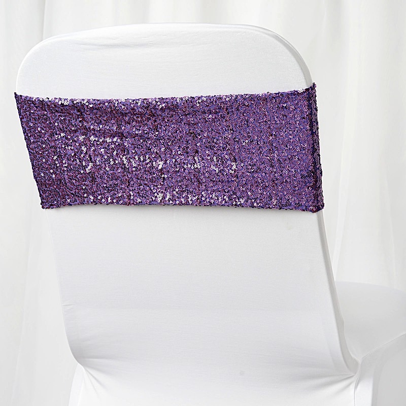 SPANDEX Sequined Chair Sashes for Wedding Party Decorations Wholesale Supplies - Picture 82 of 137