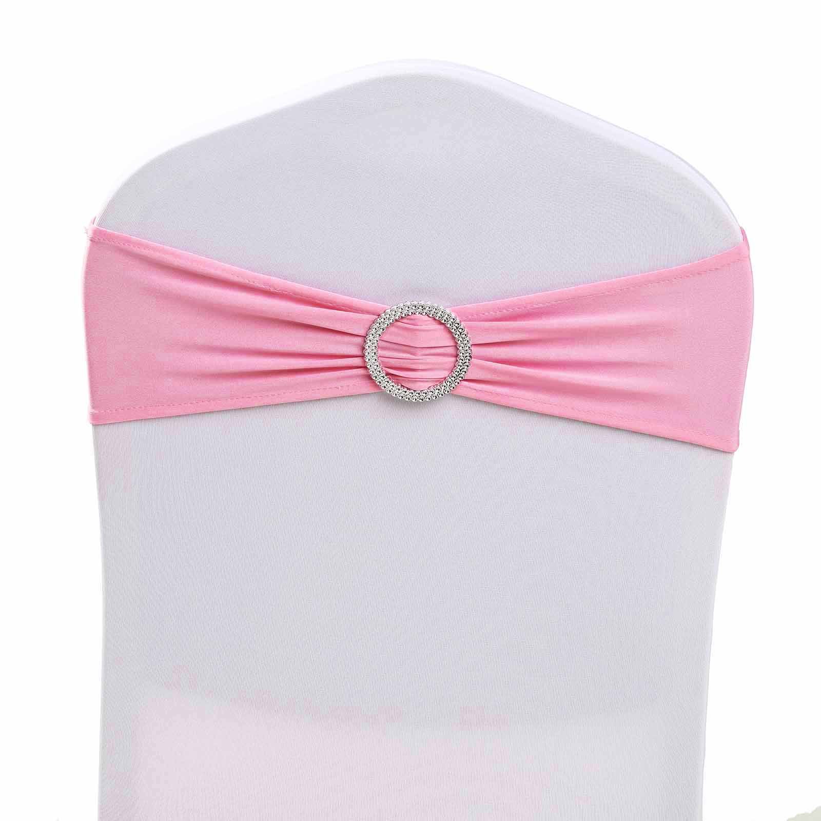 20 Spandex CHAIR SASHES with Silver Round Buckles Wedding Party Decorations SALE - Picture 118 of 188