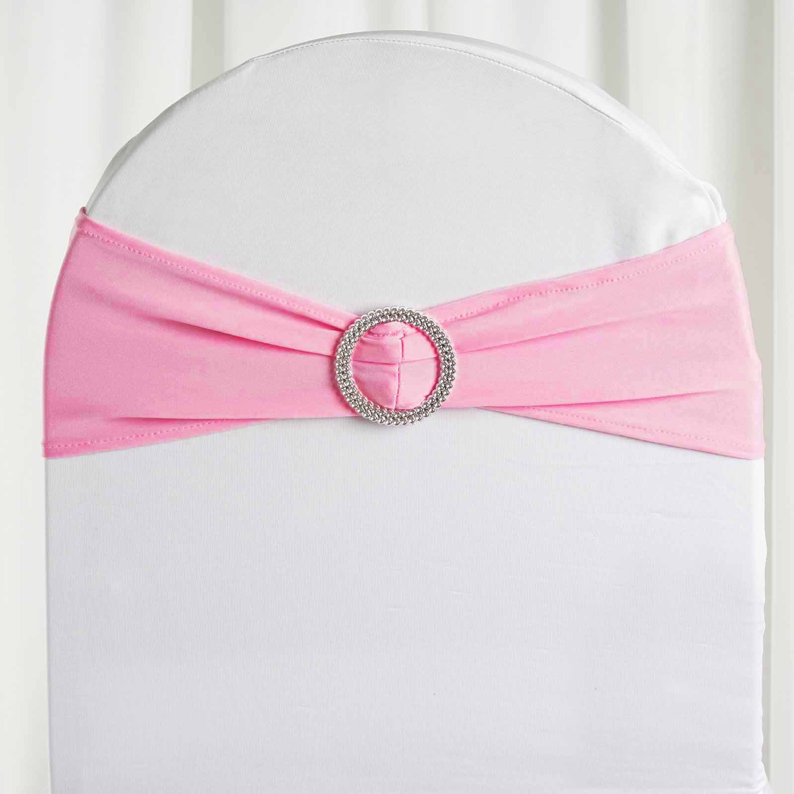 20 Spandex CHAIR SASHES with Silver Round Buckles Wedding Party Decorations SALE - Picture 115 of 188