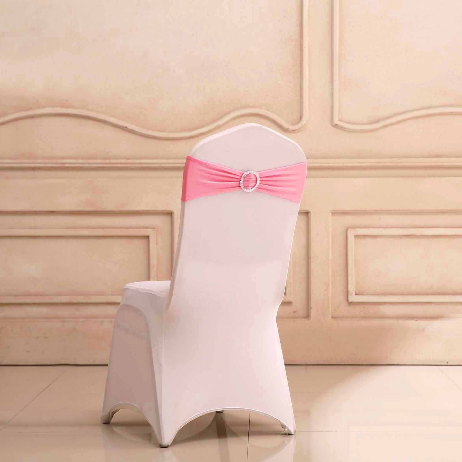 20 Spandex CHAIR SASHES with Silver Round Buckles Wedding Party Decorations SALE - Picture 120 of 188