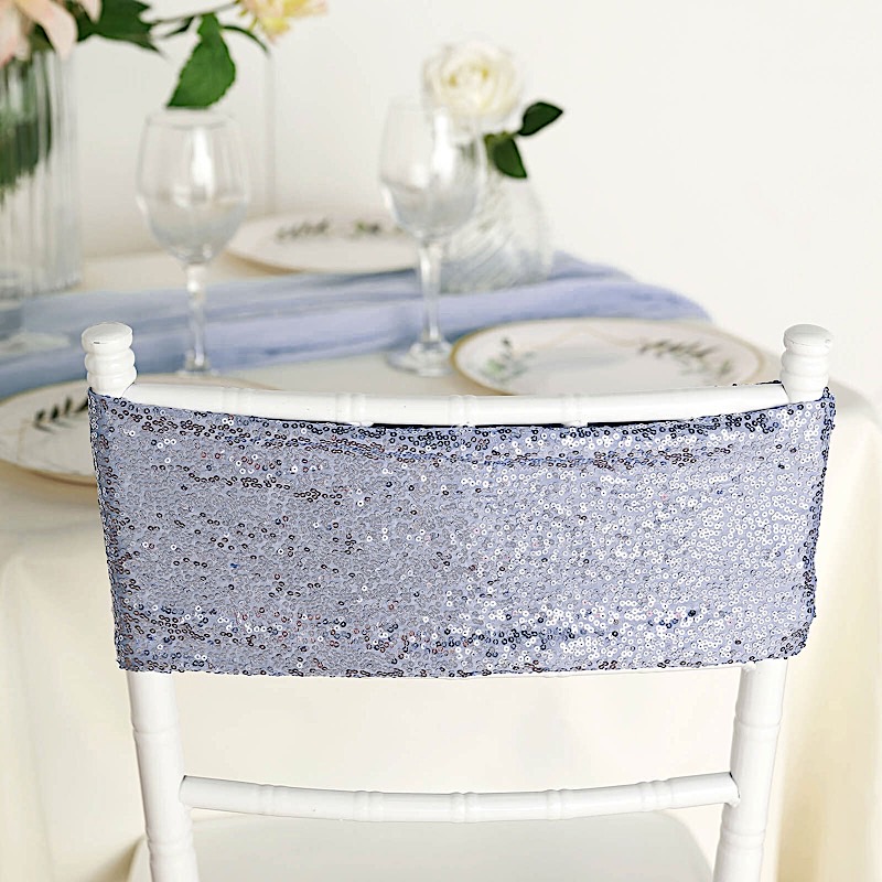 SPANDEX Sequined Chair Sashes for Wedding Party Decorations Wholesale Supplies - Picture 36 of 137