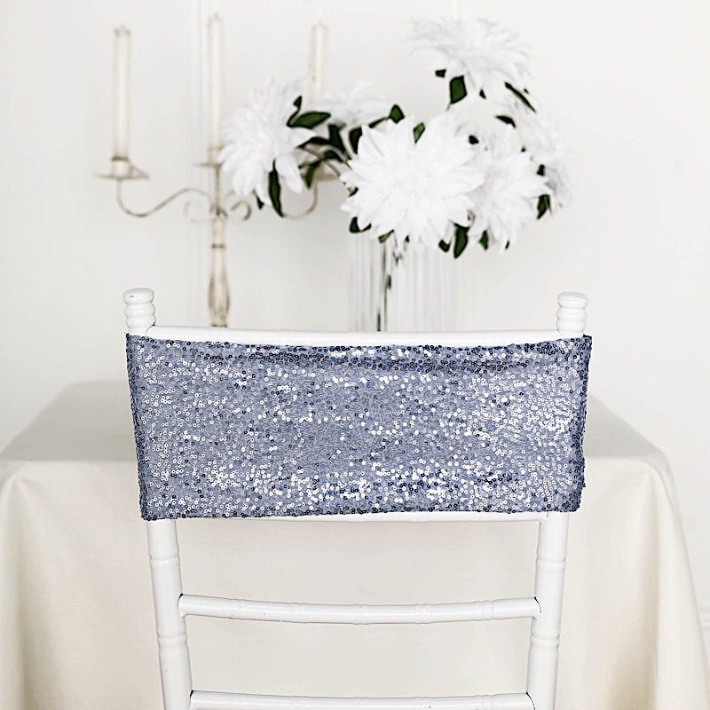 SPANDEX Sequined Chair Sashes for Wedding Party Decorations Wholesale Supplies - Picture 38 of 137