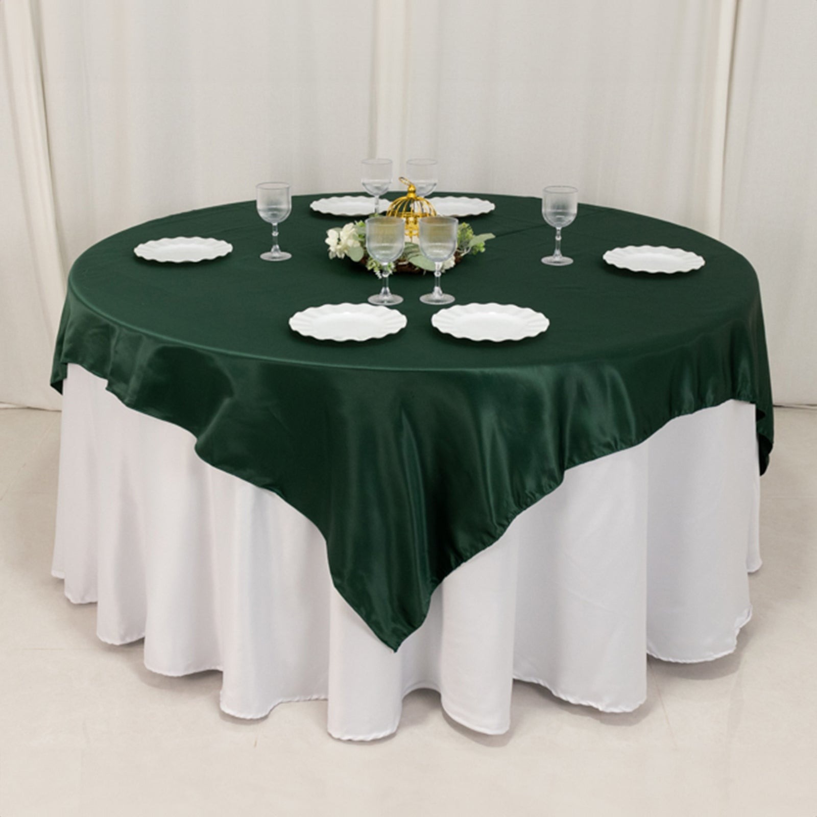 72" Square SATIN Table Overlay Smooth Finish Wedding Table Linens Decorations - Picture 78 of 171