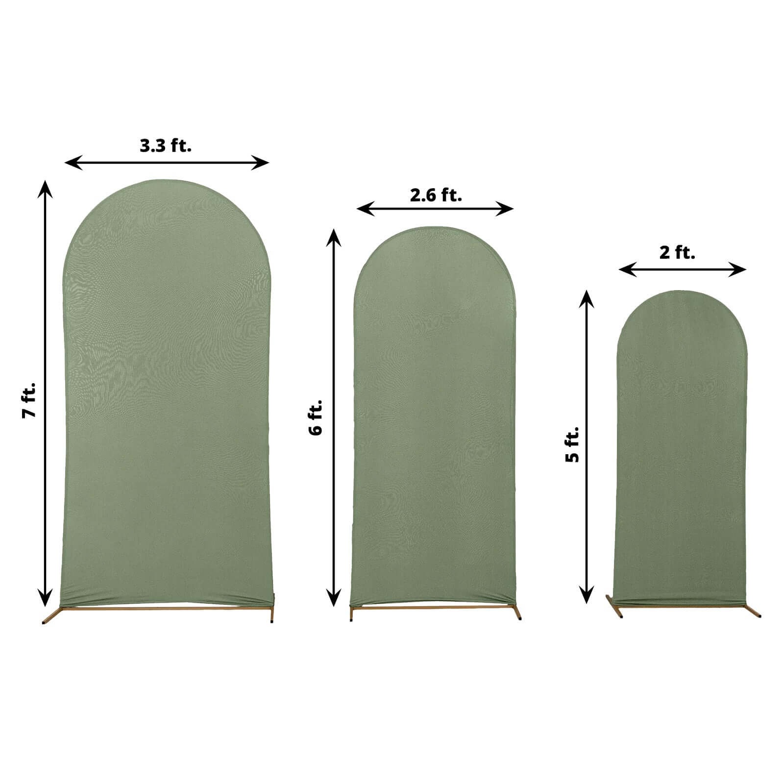 3 Matte Fitted Spandex Round Top Wedding Arch Backdrop Stand Covers Set Party - Picture 15 of 114