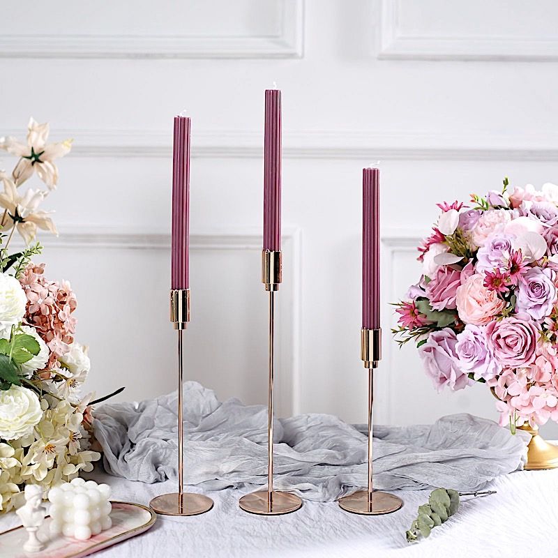 5 Unscented 9 in Premium Wax Taper CANDLES Ribbed Design Party Events Supplies - Picture 49 of 73