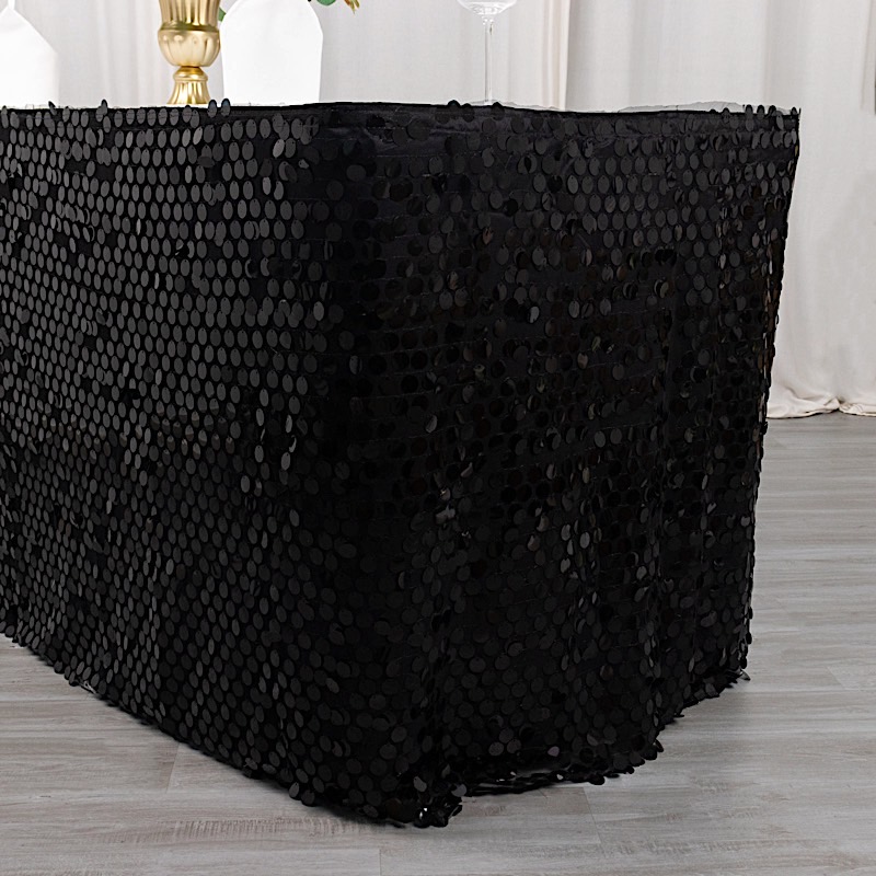 21 ft Big Payette Sequin Satin Dual Layered Table Skirt Party Events Decorations - Picture 7 of 25