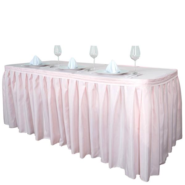 21 feet x 29" Polyester Banquet Table Skirt Wedding Party Linens Wholesale - Picture 15 of 93