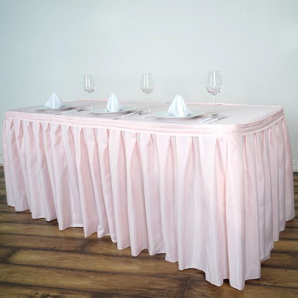 21 feet x 29" Polyester Banquet Table Skirt Wedding Party Linens Wholesale - Picture 16 of 93