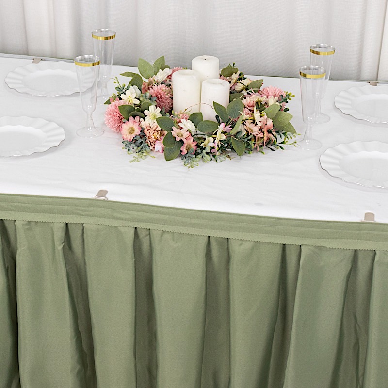 21 feet x 29" Polyester Banquet Table Skirt Wedding Party Linens Wholesale - Picture 30 of 93