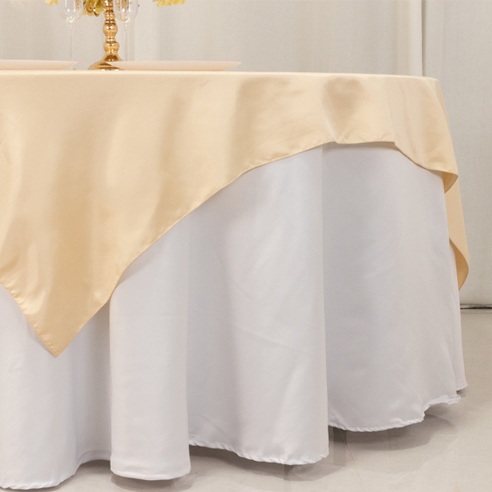 72" Square SATIN Table Overlay Smooth Finish Wedding Table Linens Decorations - Picture 8 of 171