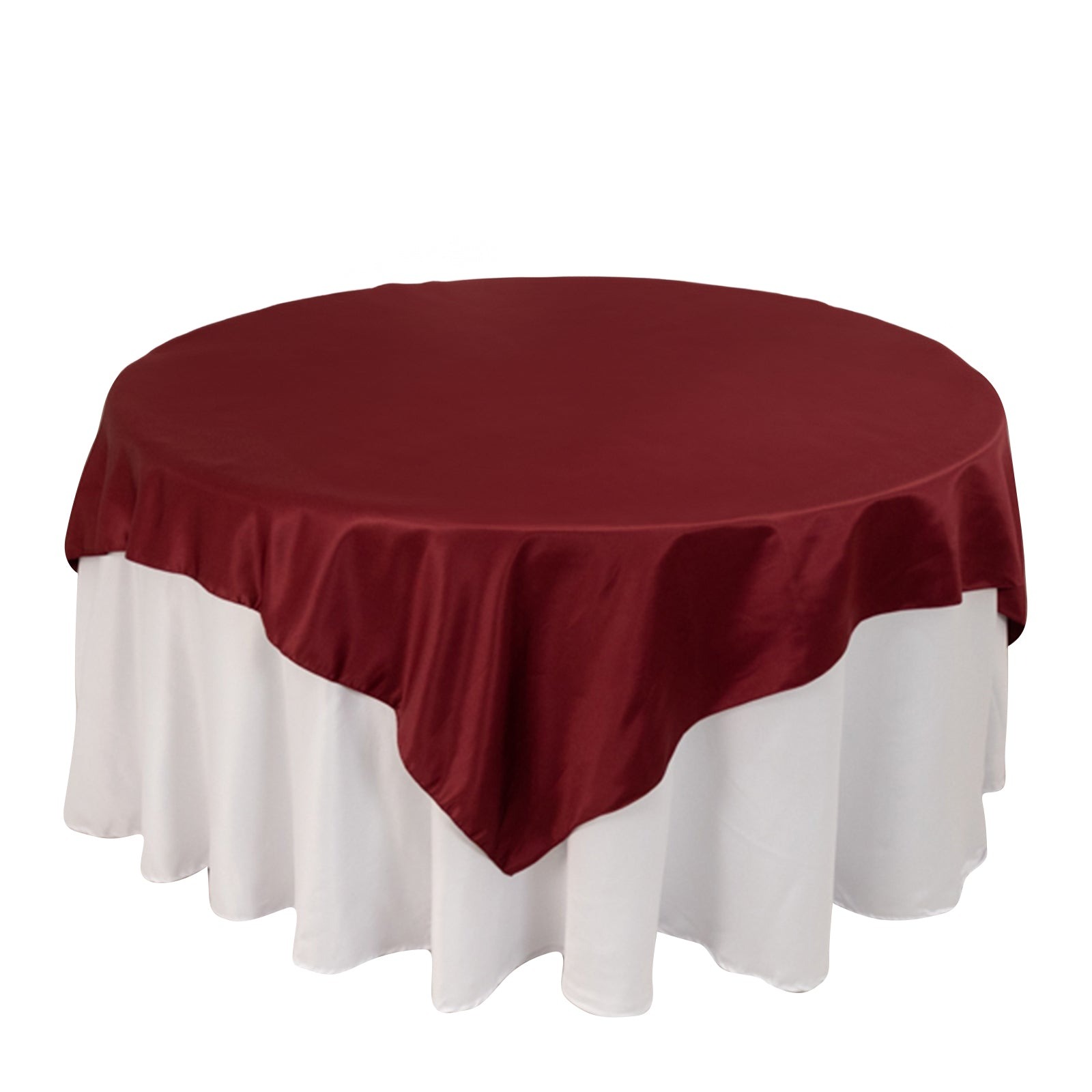 72" Square SATIN Table Overlay Smooth Finish Wedding Table Linens Decorations - Picture 28 of 171