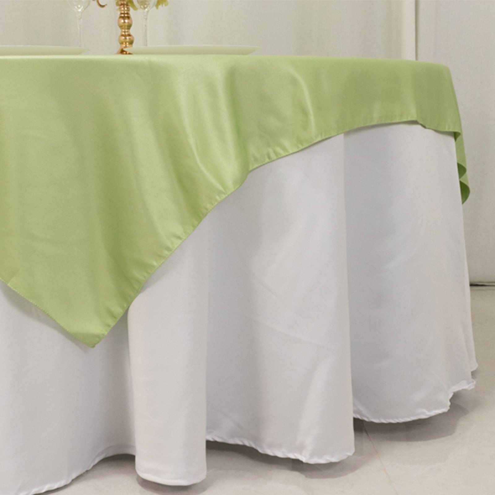 72" Square SATIN Table Overlay Smooth Finish Wedding Table Linens Decorations - Picture 152 of 171