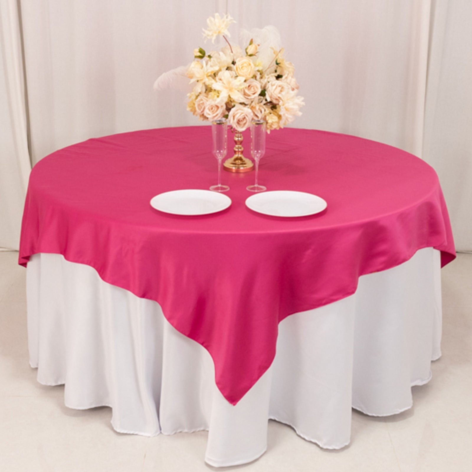 72" Square SATIN Table Overlay Smooth Finish Wedding Table Linens Decorations - Picture 61 of 171