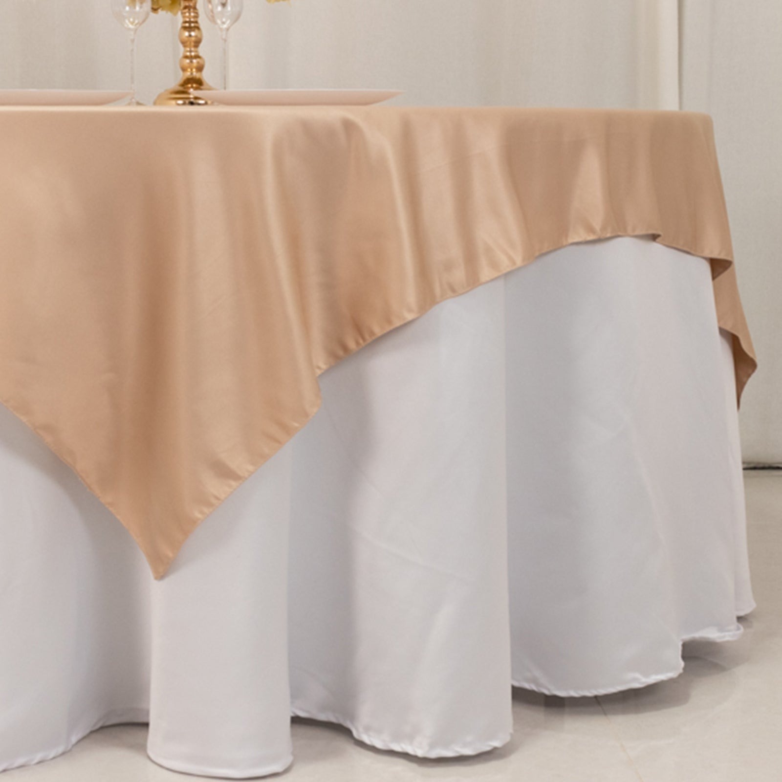 72" Square SATIN Table Overlay Smooth Finish Wedding Table Linens Decorations - Picture 112 of 171